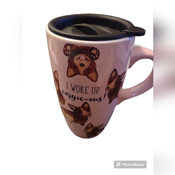 Sheffield home I woke up Corgie-ous Tall coffee mug with lid - Picture 1 of 4